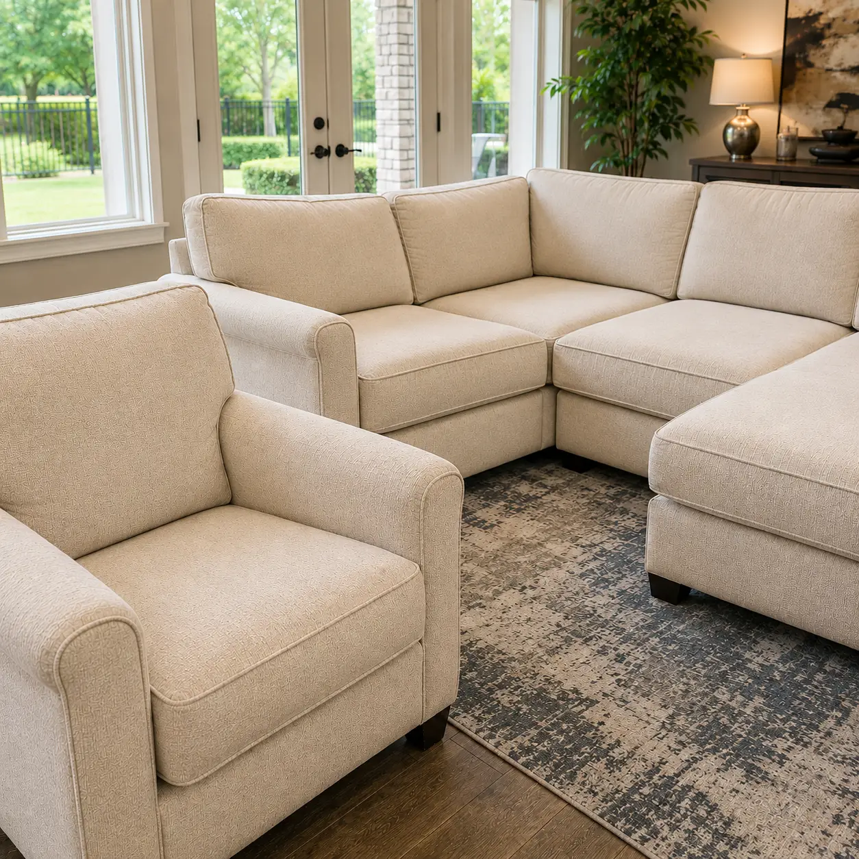 After upholstery cleaning