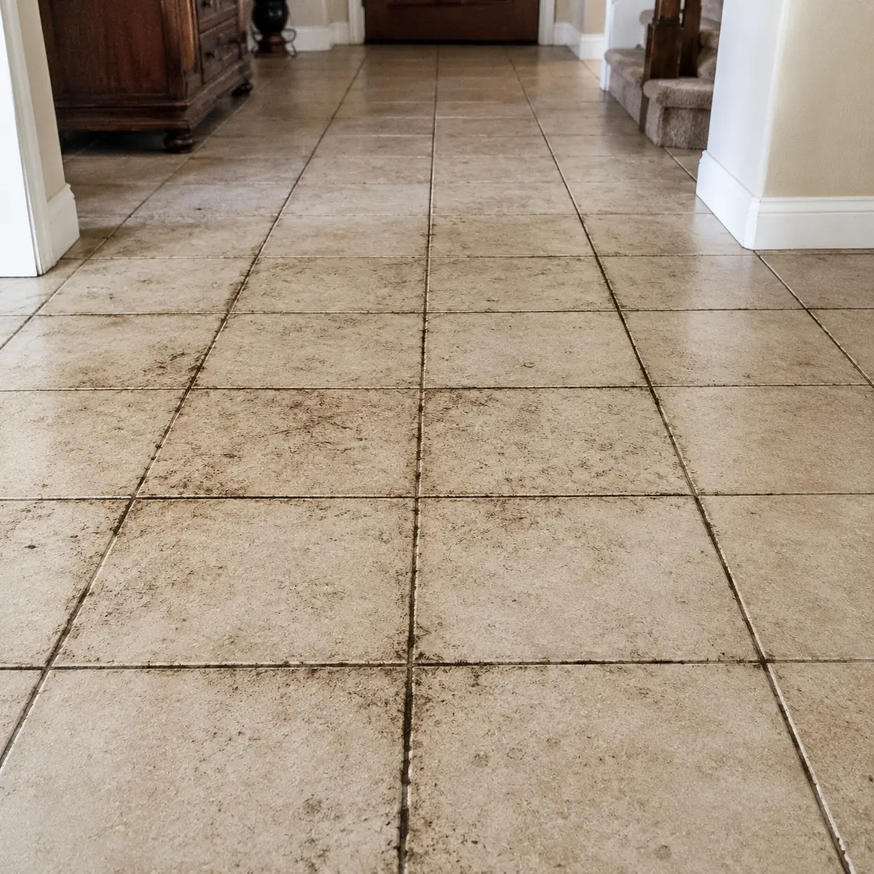 Before tile and grout cleaning